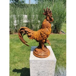 Large Cast iron rooster - Garden statue - Cast iron garden sculptures