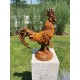 Large Cast iron rooster - Garden statue - Cast iron garden sculptures