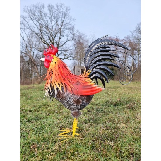 Large iron rooster - Decorative Rooster - Metal garden animals - Garden and patio inspiration - Easter decoration