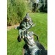 Extra large garden pixie - Bronze fountain - Bronze garden gnome
