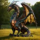 6 ft. Tall Large Metal Dragon Statue