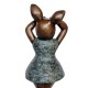 Large Bronze Pig - Dressed Standing Pig - Dancing Pig - Cute Female Pig
