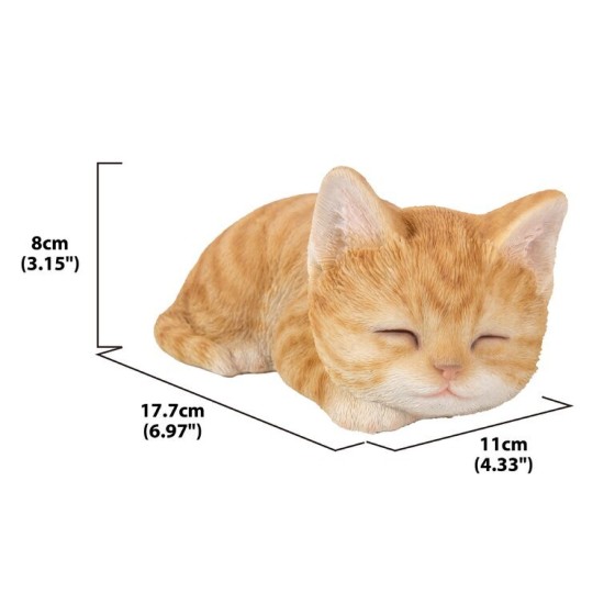 Tabby Kitten Sleeping Statue