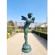 Large bronze angel - Bronze garden sculpture - Fairy with flute