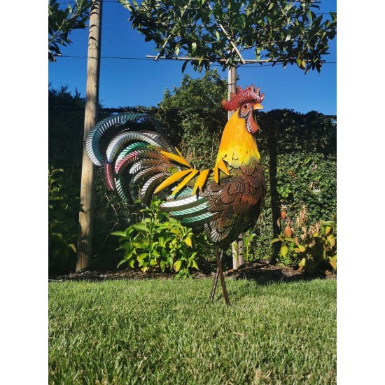 Large iron rooster - Decorative Rooster - Metal garden animals - Garden and patio inspiration