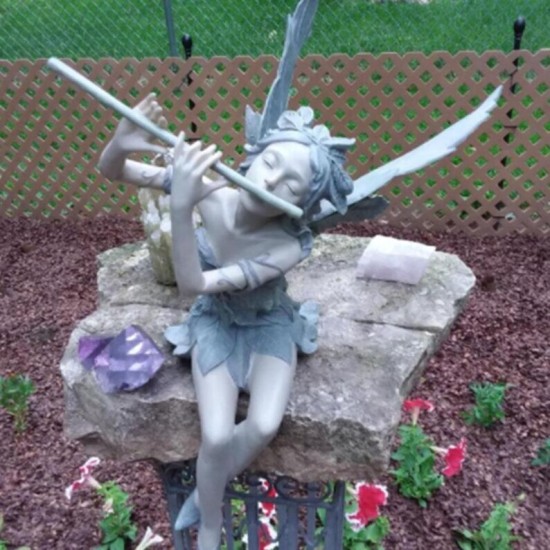 Flute Fairy Flower Fairy Statue Garden Decoration Angel Wing Resin Craft Decoration