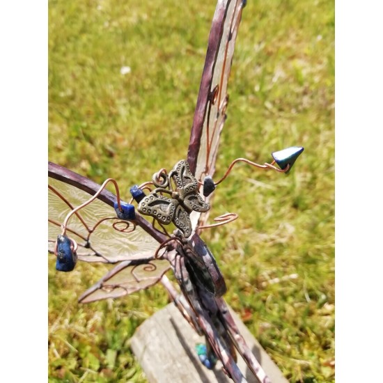 Stained Glass Fairy Sculpture with crystals set of 3