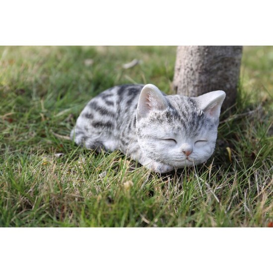 Tabby Kitten Sleeping Statue