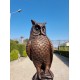 Bronze owl on marble base - Owl sculpture - Bronze owl