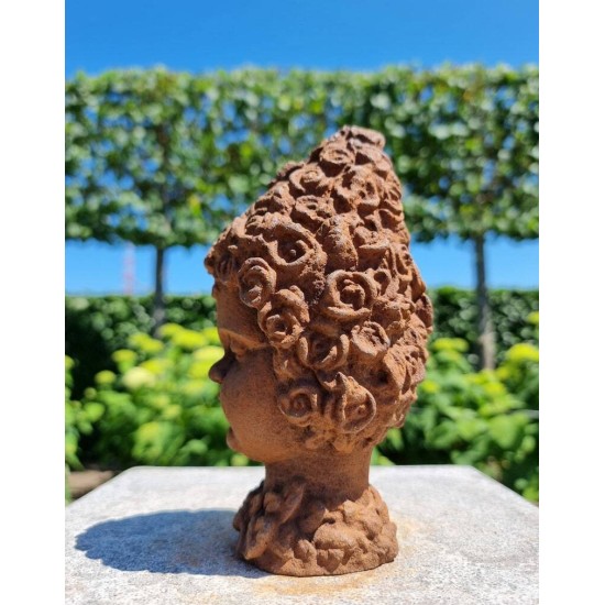 Cast Iron Garden Ornament - Forest Elf - Pixie of the Woods - Child's Head - Magical Garden Design