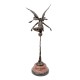 Large bronze fairy on sphere - Seated fairy - Magic sculpture