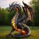 6 ft. Tall Large Metal Dragon Statue