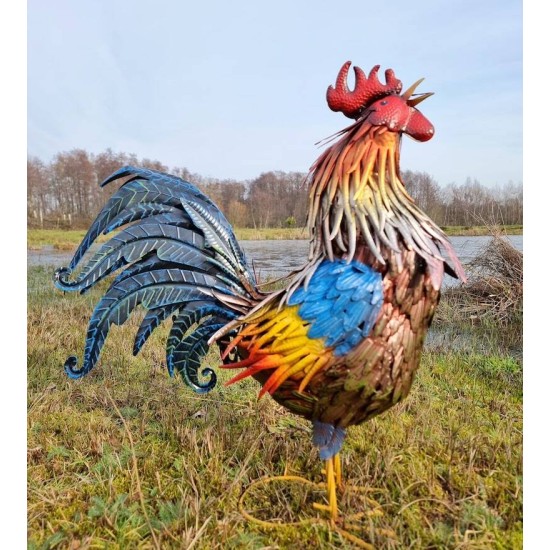 Large iron rooster - Decorative Rooster - Metal garden animals - Garden and patio inspiration