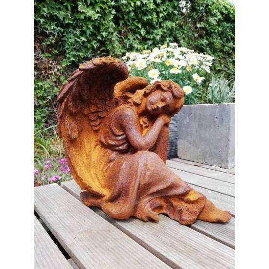 Antique garden sculpture of an Angel - romantic garden decor