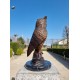 Bronze owl on marble base - Owl sculpture - Bronze owl