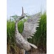 60" Extra Large Metal Heron Statue