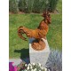 Large Cast iron rooster - Garden statue - Cast iron garden sculptures