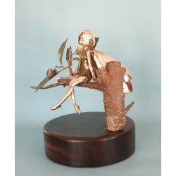 Faerie on Twig - Bronze Sculpture - Original Art - Limited Edition Cast Bronze