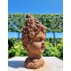 Cast Iron Garden Ornament - Forest Elf - Pixie of the Woods - Child's Head - Magical Garden Design