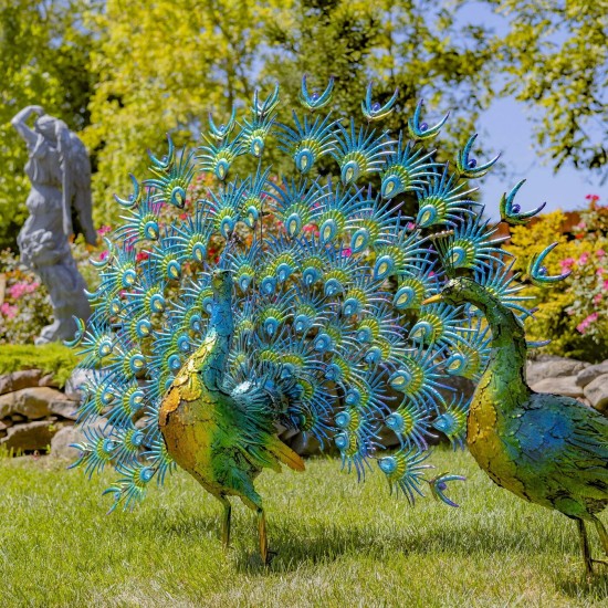 Set of 2 Large Peacocks