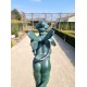 Large bronze angel - Bronze garden sculpture - Fairy with flute