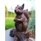 Bronze sculpture of a squirrel  on a stump - Garden decor - Bronze porch decor