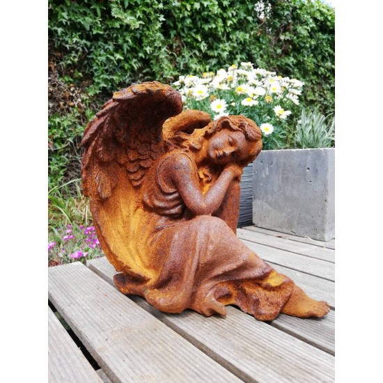 Antique garden sculpture of an Angel - romantic garden decor