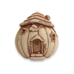 Fairy Garden Pumpkin Palace Plaque, Fairy Pumpkin House Stone Sculpture, Free-Standing Pumpkin Plaque with Hook For Hanging, Pumpkin Art