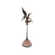 Large bronze fairy on sphere - Seated fairy - Magic sculpture