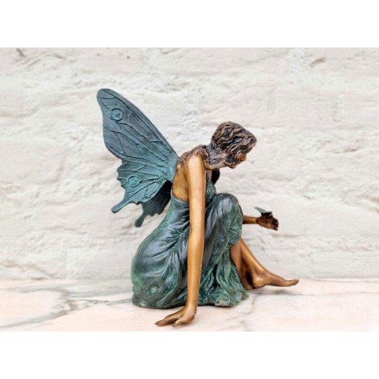 Bronze elf - Fairy sculpture - Decorative sculpture of an angel - Bronze fairy