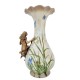 Art Nouveau style flower vase - Porcelain vase with bronze ornaments - Spring decoration