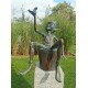 Extra large garden pixie - Bronze fountain - Bronze garden gnome