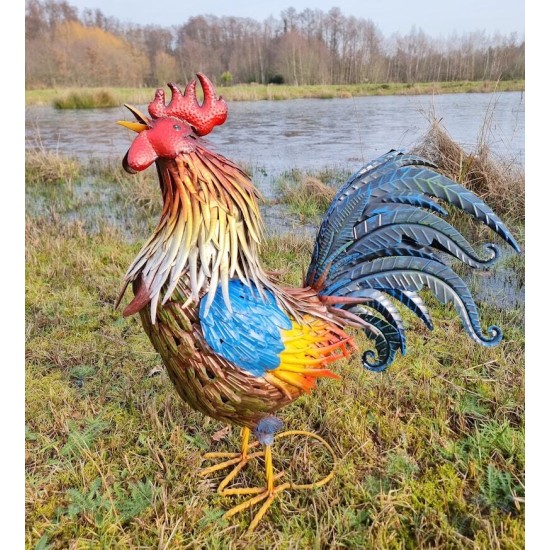 Large iron rooster - Decorative Rooster - Metal garden animals - Garden and patio inspiration