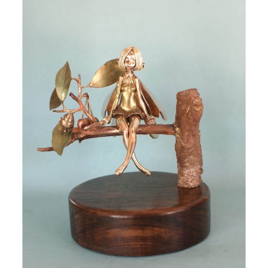 Faerie on Twig - Bronze Sculpture - Original Art - Limited Edition Cast Bronze