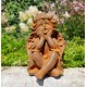 Pair of seated angels in cast iron - garden decoration - Angels