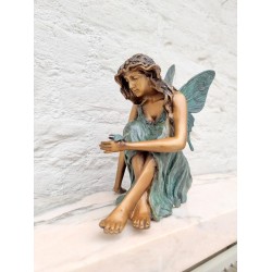 Bronze elf - Fairy sculpture - Decorative sculpture of an angel - Bronze fairy