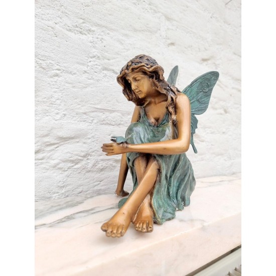 Bronze elf - Fairy sculpture - Decorative sculpture of an angel - Bronze fairy