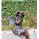 Gracefull Bronze fairy - Windowsill fairy - Sitting pixie with butterflly - Forest fairy - Angel figurines