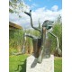 Extra large garden pixie - Bronze fountain - Bronze garden gnome