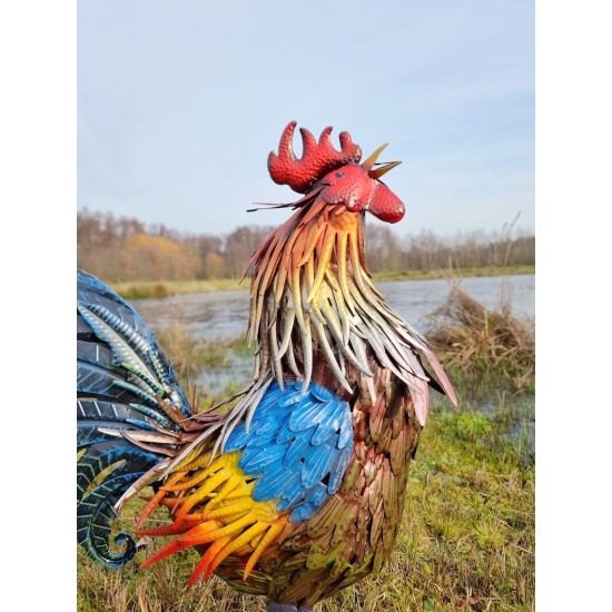 Large iron rooster - Decorative Rooster - Metal garden animals - Garden and patio inspiration