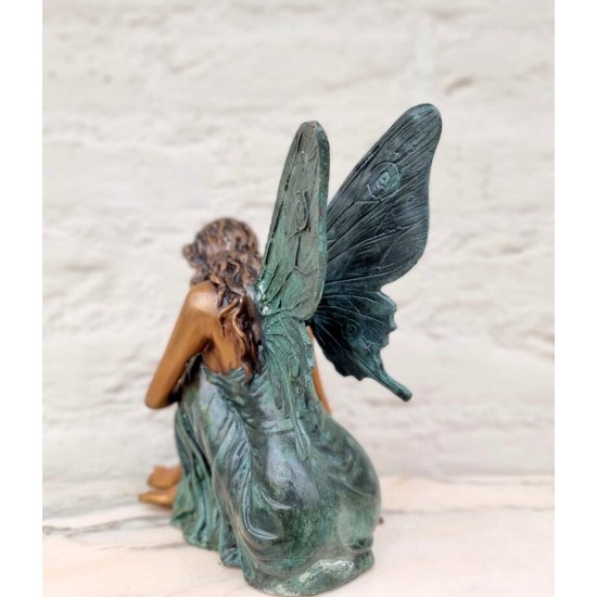 Bronze elf - Fairy sculpture - Decorative sculpture of an angel - Bronze fairy