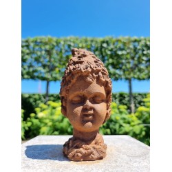 Cast Iron Garden Ornament - Forest Elf - Pixie of the Woods - Child's Head - Magical Garden Design