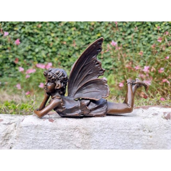 Bronze Fairy - Cute Bronze Elf - Home and Garden Ornaments - Dreaming Fairy / Pixie