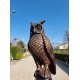 Bronze owl on marble base - Owl sculpture - Bronze owl