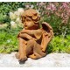 Pair of seated angels in cast iron - garden decoration - Angels