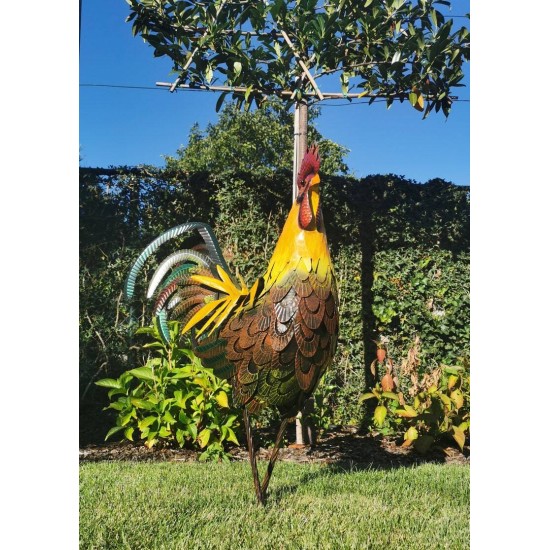 Large iron rooster - Decorative Rooster - Metal garden animals - Garden and patio inspiration