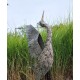 60" Extra Large Metal Heron Statue