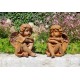 Pair of seated angels in cast iron - garden decoration - Angels