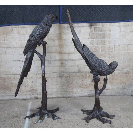 Antique French Art Deco Bronze Macaw Parrot Sculptures – Camille, 1920s