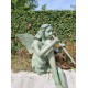 Bronze fairy with flute - Garden art - Bronze outdoor statues - Romantic garden